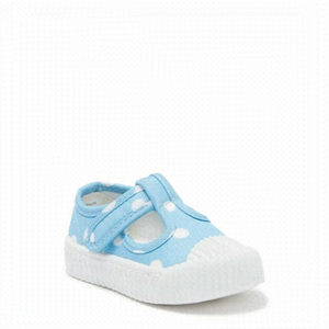Harper Canyon BNWT girls blue t-strap sneaker shoes NEW white dots